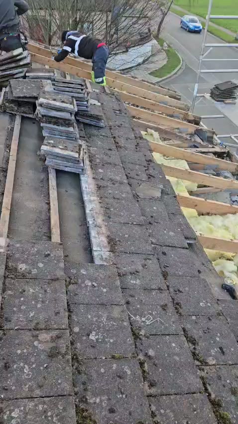 Roof opened up for inspection — roofing work in Dublin